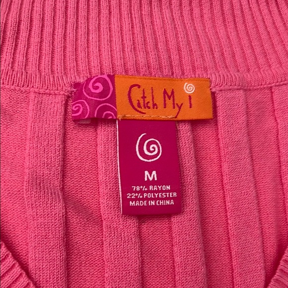 Pink Ribbed V-Neck Top - Picture 2 of 5